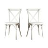 2-Pack Resin X-Back Chair, Dining Chair Furniture 2-Pack, Modern Farmhouse Cross Back Chair for Kitchen,Lime Wash